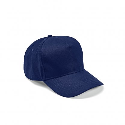 Casquette En Coton Recyclé 5 Pans 280g HENDRIX Bleu Marine De Côté