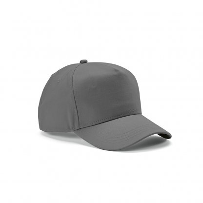 Casquette En Coton Recyclé 5 Pans 280g HENDRIX Grise De Côté