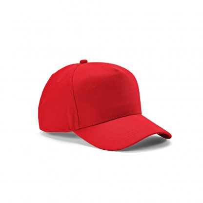 Casquette En Coton Recyclé 5 Pans 280g HENDRIX Rouge De Côté