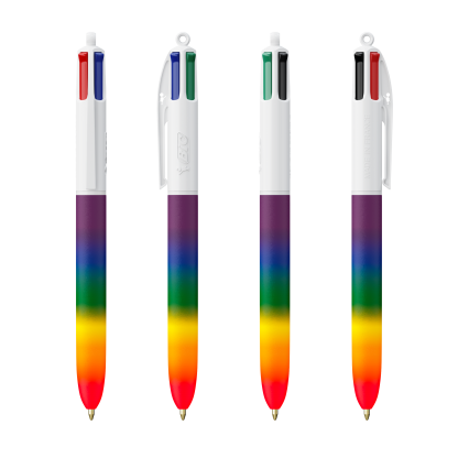 Stylo Bille 4 Couleurs BIC 4 RAINBOW DECOR Différentes Positions