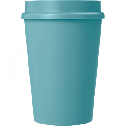 Mug Avec Couvercle 360° En Bioplastique 300ml Turquoise De Face