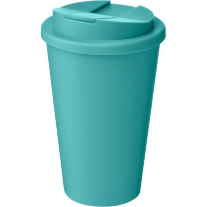 Mug Double Paroi En Bioplastique Avec Couvercle Anti Déversement 350ml Turquoise