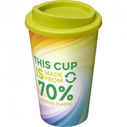 Mug Double Paroi En Plastique Recyclé 350ml Couvercle Citron Vert