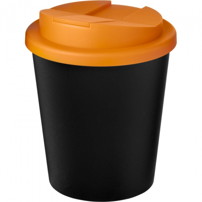 Mug Double Paroi En Plastique Recyclé Avec Couvercle Anti Déversement 250ml Couvercle Orange