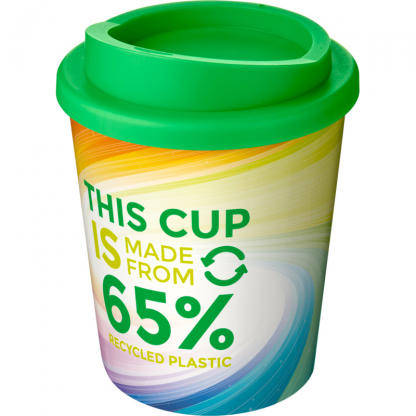 Mug Quadri Double Paroi En Plastique Recyclé 250ml Couvercle Vert