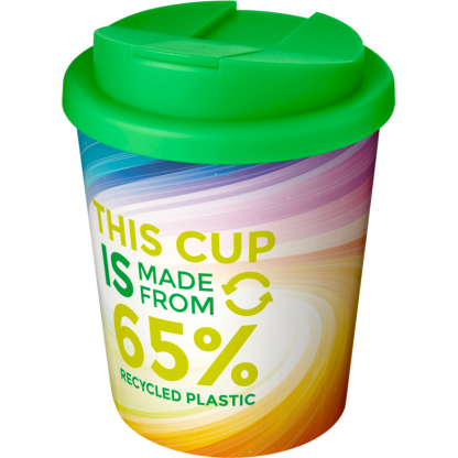 Mug Quadri Double Paroi En Plastique Recyclé Avec Couvercle Anti Déversement 250ml Couvercle Vert