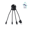 Câble De Charge Multi Connecteurs En Plastique Recyclé OCTOPUS OBP Couleur Noir