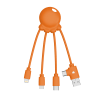 Câble De Charge Multi Connecteurs En Plastique Recyclé D'océans OCTOPUS OBP Orange