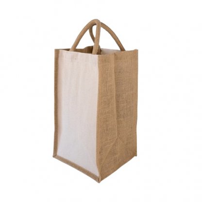 Sac 4 Bouteilles En Toile De Jute Et Coton KERALA Face