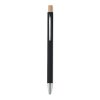 Stylo à Bille En Aluminium Recyclé à Bouton Poussoir Bambou BERGAMO Noir De Face Stylo à Bille En Aluminium Recyclé à Bouton Poussoir Bambou BERGAMO Noir De Face