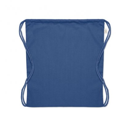 Gym Bag En Coton Et PET Recyclé 140g CABETRI Bleu à Plat