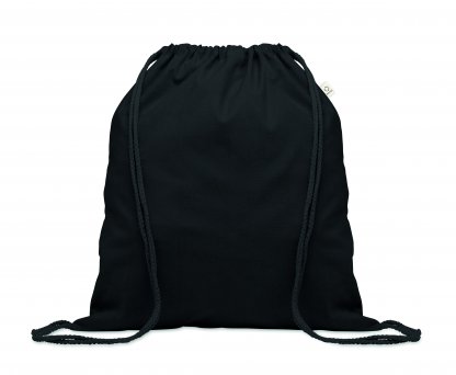 Gym Bag En Coton Et PET Recyclé 140g CABETRI Noir De Face