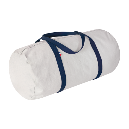 Sac Polochon En Coton Recyclé 250g 50x23cm LÉON Bleu Marine Anses à Plat