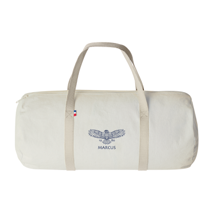 Sac Polochon En Coton Recyclé 250g 50x23cm LÉON Naturel Marquage 1 Couleur