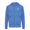 Sweat à Capuche Mixte Avec Zip En Coton Bio Et Recyclé 340g ABISKO Bleu Avec Marquage