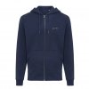 Sweat à Capuche Mixte Avec Zip En Coton Bio Et Recyclé 340g ABISKO Bleu Marine Avec Marquage