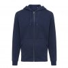 Sweat à Capuche Mixte Avec Zip En Coton Bio Et Recyclé 340g ABISKO Bleu Marine De Face