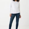 Sweat Shirt Mixte En Coton Bio Et Recyclé 280g ETOSHA Blanc Porté
