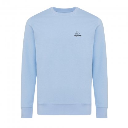 Sweat Shirt Mixte En Coton Bio Et Recyclé 280g ETOSHA Bleu Ciel Avec Marquage