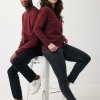 Sweat Shirt Mixte En Coton Bio Et Recyclé 280g ETOSHA Bordeaux Portés