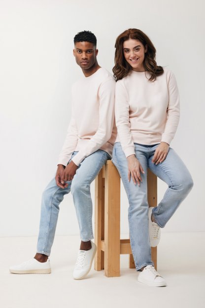 Sweat Shirt Mixte En Coton Bio Et Recyclé 280g ETOSHA Rose Mannequins Portés