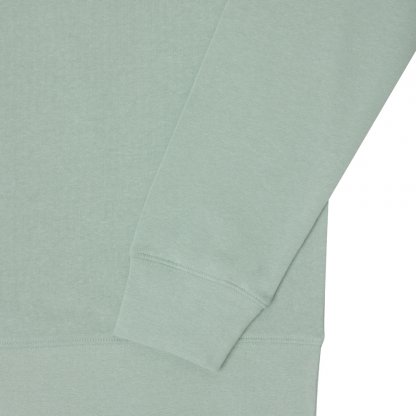 Sweat Shirt Mixte En Coton Bio Et Recyclé 280g ETOSHA Vert Clair Détail Couture