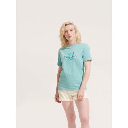 T Shirt Mixte En Coton Bio 175g LEGEND Turquoise Avec Marquage