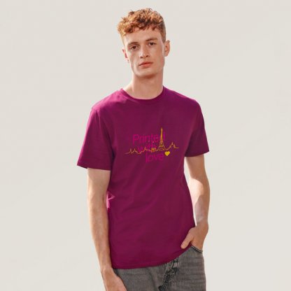 T Shirt Mixte En Coton Bio 175g LEGEND Violet Bordeaux Avec Marquage