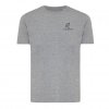 T Shirt Mixte En Coton Bio Et Recyclé 180g BRETT Gris Foncé Non Teinté De Face Avec Marquage