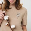 T Shirt Mixte En Coton Recyclé Non Teinté 180g MANUEL Marron Avec Marquage T Shirt Mixte En Coton Recyclé Non Teinté 180g MANUEL Marron Avec Marquage
