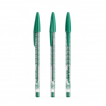 Stylo Bille CRISTAL EXPRESSION Vert Quadri