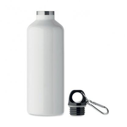 Bouteille Double Paroi En Inox Recyclé 500ml CARABI Blanc Bouchon à Part