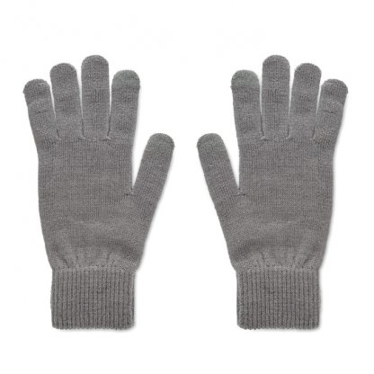 Gants Tricotés Avec Patch En PET Recyclé HANDNIT Gris