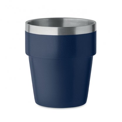 Gobelet Empilable Double Paroi En Inox Recyclé 250ml ACERITO Bleu Marine