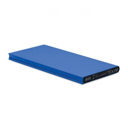 Powerbank En Aluminium Recyclé 8000mAh POWERFLAT8C Bleu à Plat