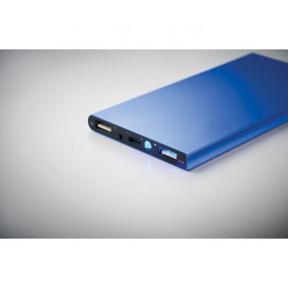 Powerbank En Aluminium Recyclé 8000mAh POWERFLAT8C Bleu Détail Lumineux