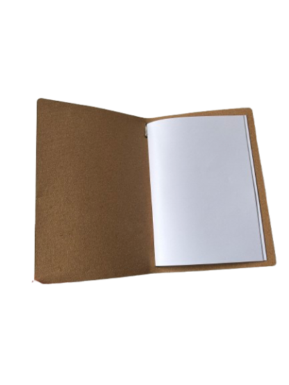 Cahier Rechargeable Ou Porte Menu En Cuir Recyclé A5 Ouvert