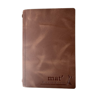 Cahier rechargeable publicitaire ou porte-menu en cuir recyclé - A5