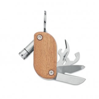 Couteau de poche publicitaire multi-outils avec manche en bois d'acacia - WODYCUT