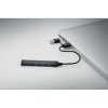 Hub 4 Ports USB En Aluminium Recyclé CURRENT Détail Branchement PC Hub 4 Ports USB En Aluminium Recyclé CURRENT Détail Branchement PC