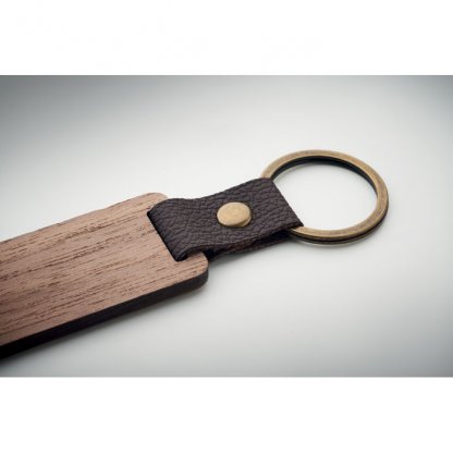 Porte Clés En Bois De Noyer NAWKEY Détail Imitation Cuir