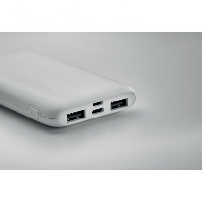 Powerbank En Plastique Recyclé 5000mAh POWER52C Blanche Détail