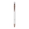 Stylet : Stylo 2 En 1 En Aluminium Recyclé SCRIBBLE Blanc De Face Stylet : Stylo 2 En 1 En Aluminium Recyclé SCRIBBLE Blanc De Face