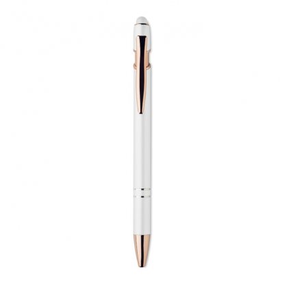 Stylet : Stylo 2 En 1 En Aluminium Recyclé SCRIBBLE Blanc De Face