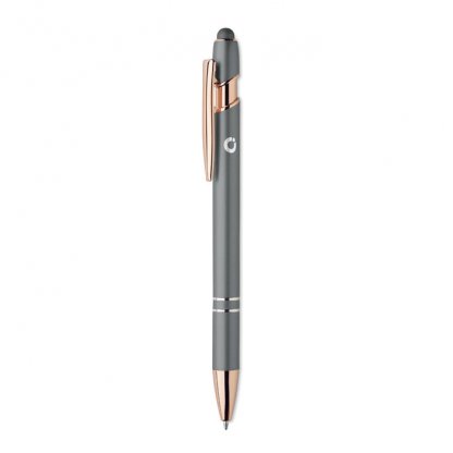 Stylet : Stylo 2 En 1 En Aluminium Recyclé SCRIBBLE Gris Avec Marquage