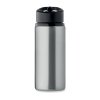 Bouteille Avec Paille Intégrée En Inox Recyclé 500ml SPOT Gris De Face Bouteille Avec Paille Intégrée En Inox Recyclé 500ml SPOT Gris De Face