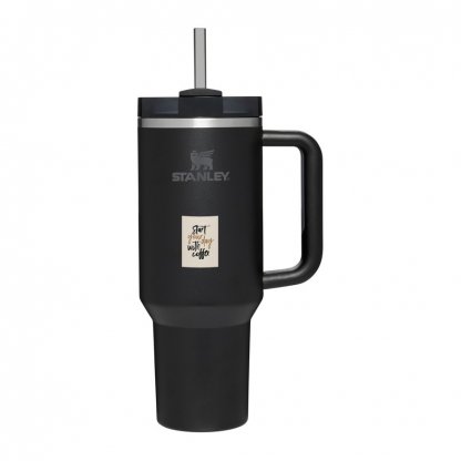 Mug Double Paroi En Inox Recyclé 1200ml STANLEY Noire Avec Marquage