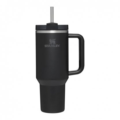 Mug Double Paroi En Inox Recyclé 1200ml STANLEY Noire De Face