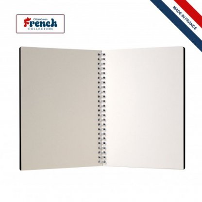 Carnet A5 En Cuir Recyclé Spirale LIBER Ouvert