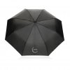 Parapluie Pliable Automatique Avec Mousqueton En PET Recyclé Ø108cm YARA Noir Avec Marquage Parapluie Pliable Automatique Avec Mousqueton En PET Recyclé Ø108cm YARA Noir Avec Marquage